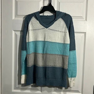 Striped Knitted Sweater Hoodie Women's